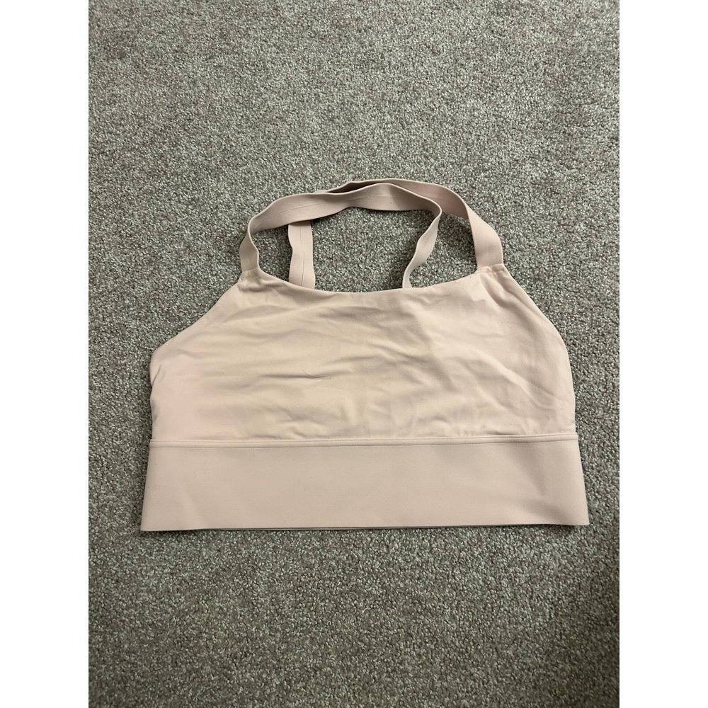 Athleta Sports Bra Womens L Pink Excellent Racerback Mesh Lined Activewear